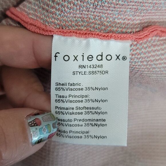 Foxiedox Winnie Off The Shoulder Dress In Beige Multi - Picture 12 of 12